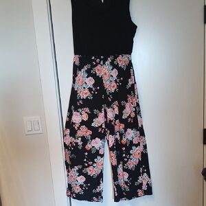 Trixxi Black Floral Jumpsuit